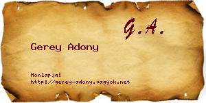 Gerey Adony névjegykártya